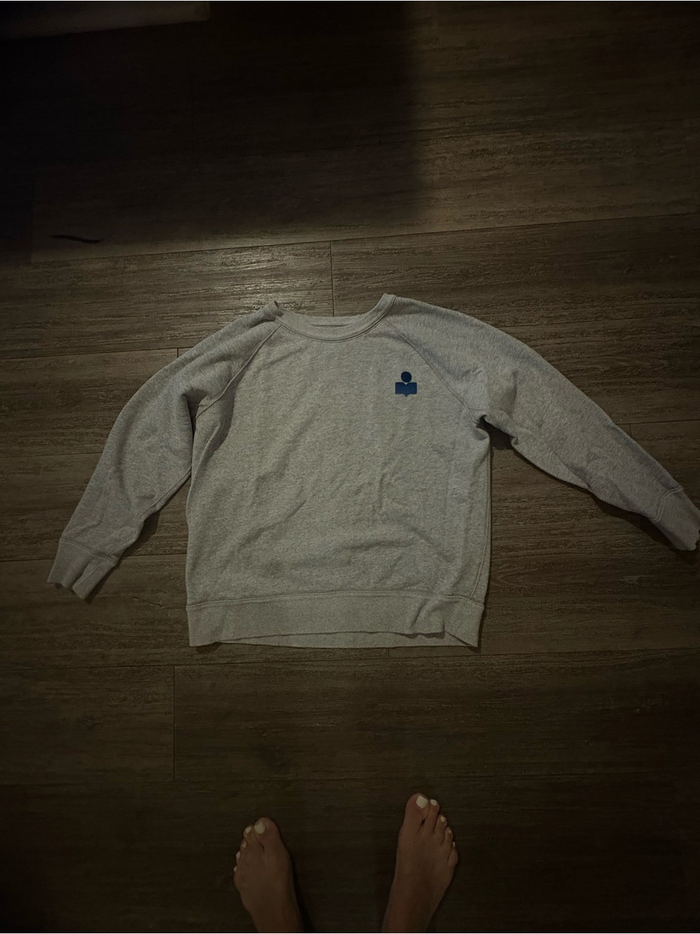 Women’s Isabel Marant Gray Crewneck Sweatshirt with Blue Logo